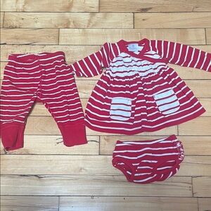 Hanna Andersson Red and White Striped Baby Dress